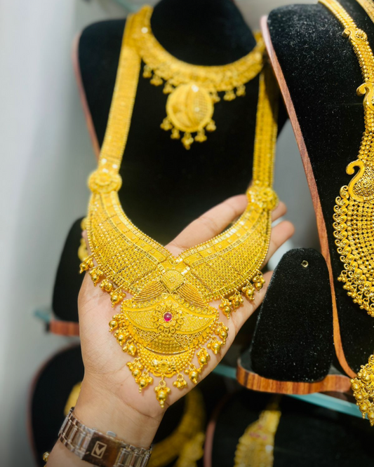 22K Gold Plated Bridal Shita Necklace Set | Bridal Wedding Jewelry Mirpur Jewelry City