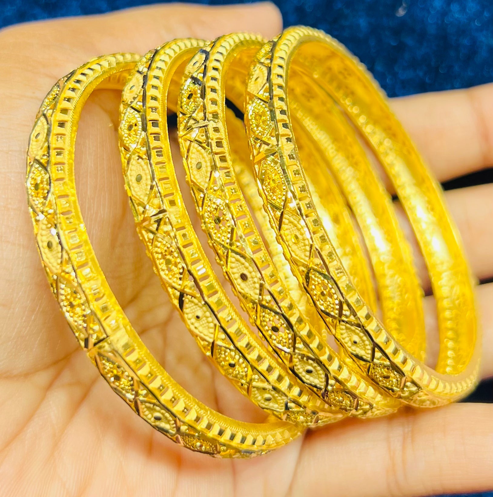 Royal Look Gold Plated Churi Set – Designer Ethnic Bangles for Women Mirpur Jewelry City
