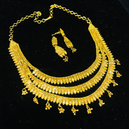 22K Gold Polish Necklace | Premium Real Gold Look Mirpur Jewelry City