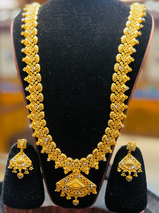 22K Gold Polish Shita Har – Elegant Bridal Necklace | Real Gold Look Mirpur Jewelry City
