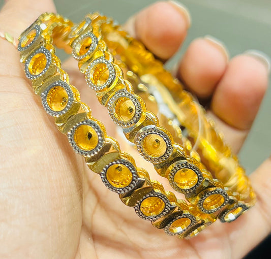 Royal Lock Churi Bangle – 22K Gold Polish | Elegant Gold Finish Mirpur Jewelry City