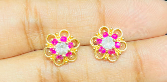 Trendy Gold-Plated Ear Tops – Perfect for Daily Wear Mirpur Jewelry City