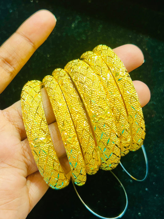 Premium Designer Churi Set – Gold Plated Bangles with Fine Detailing Mirpur Jewelry City