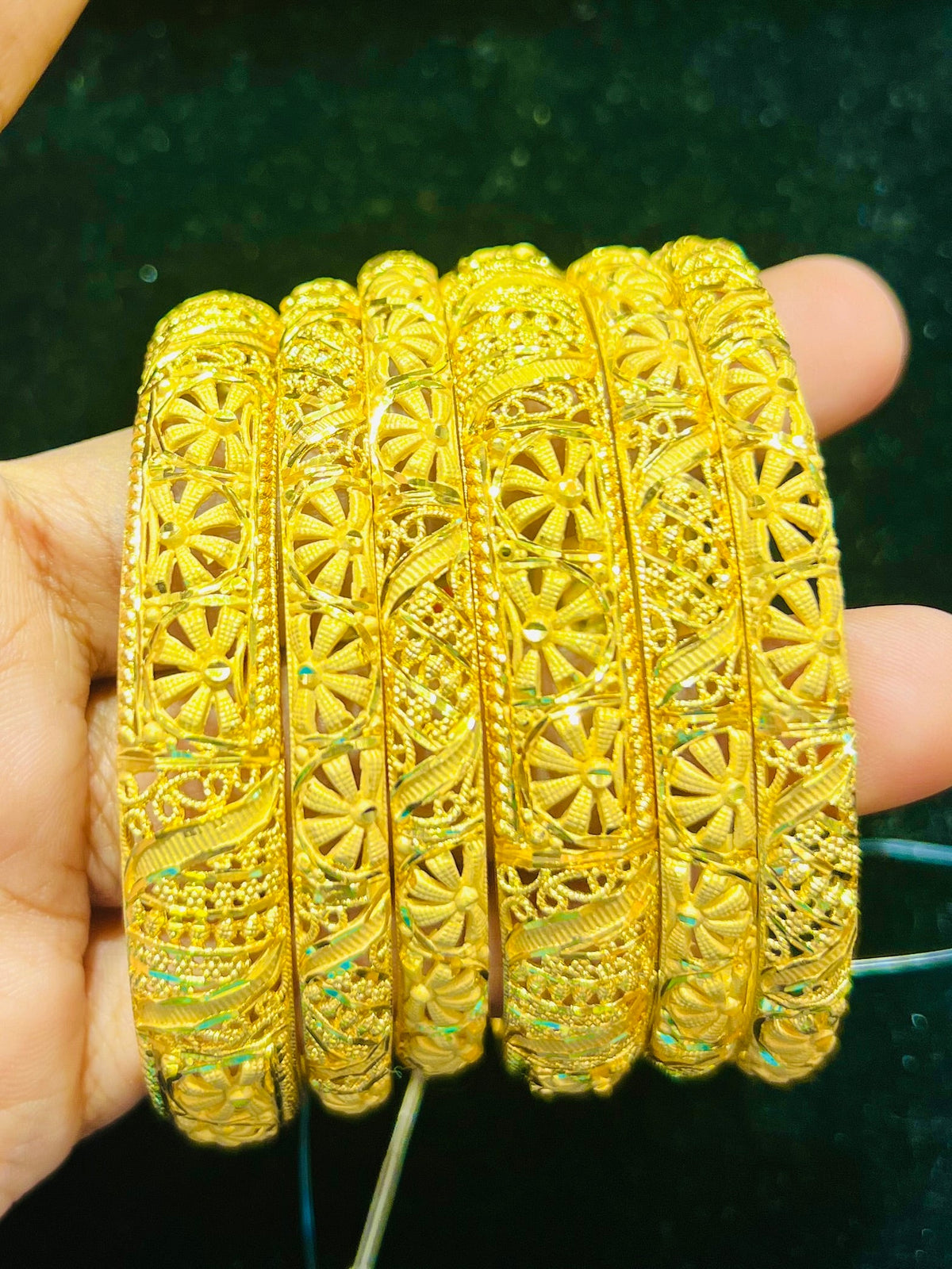 Stylish Gold Plated Churi Set – Intricate Designer Bangles for Women Mirpur Jewelry City