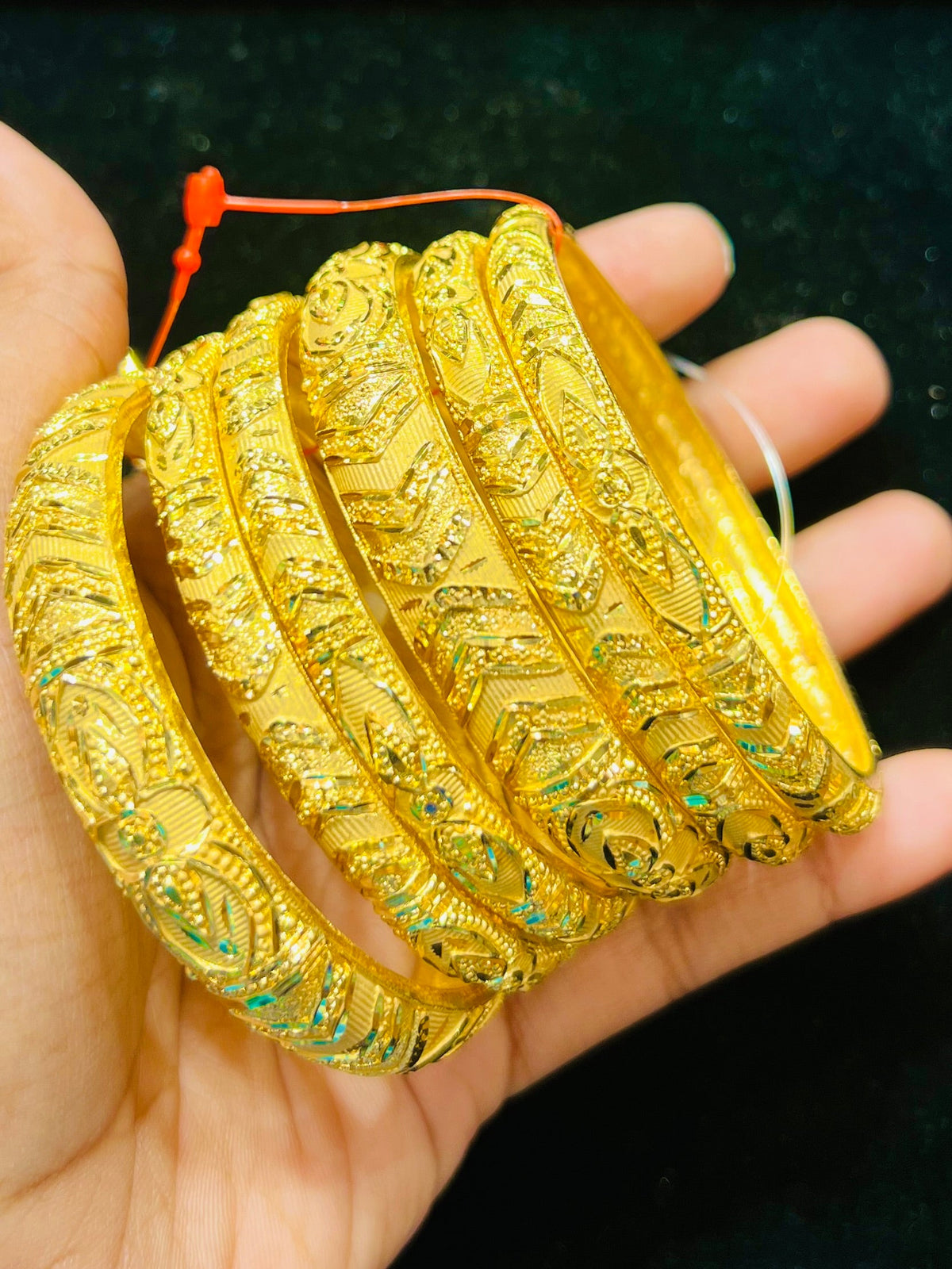 Luxury Gold Plated Churi Set – Rich Pattern Bangles for Special Occasions (Copy) Mirpur Jewelry City