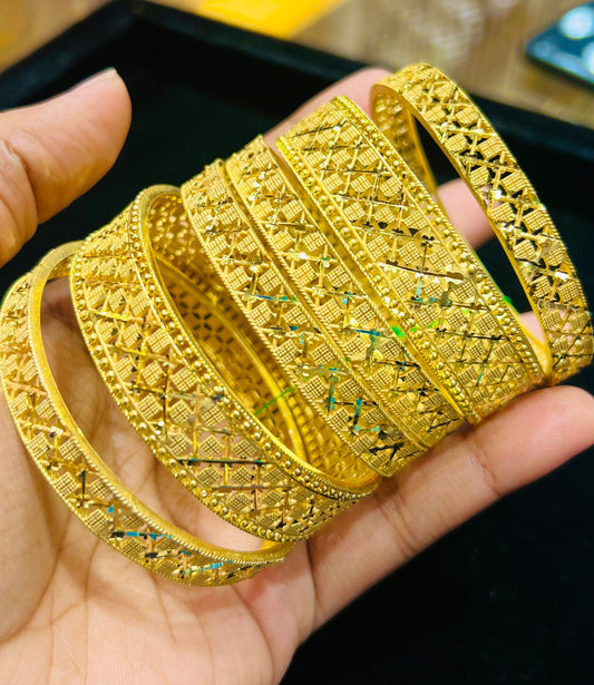 Gold Plated Designer Churi Set – Elegant Traditional Bangles for Women Mirpur Jewelry City