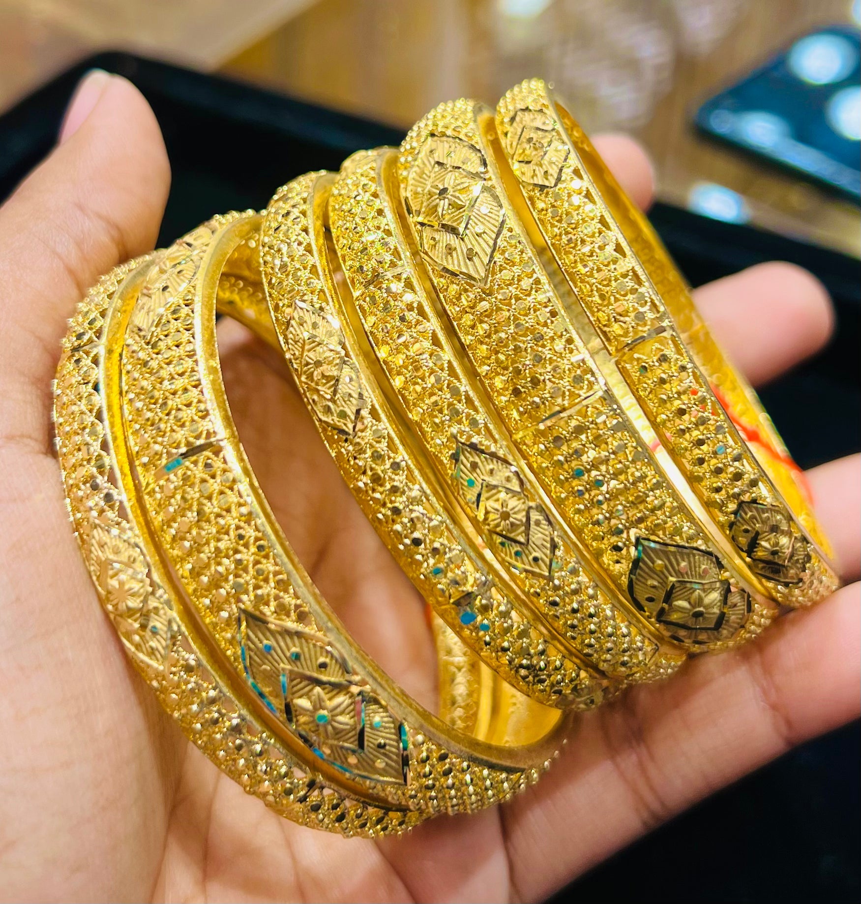 Gold Plated Traditional Churi Set – Decorative Bangles for Festive Wear Mirpur Jewelry City