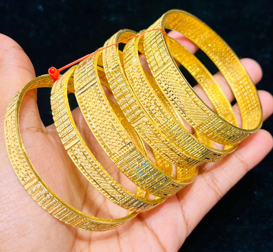 Royal Look Gold Plated Churi Set – Elegant Ethnic Bangle Design Mirpur Jewelry City