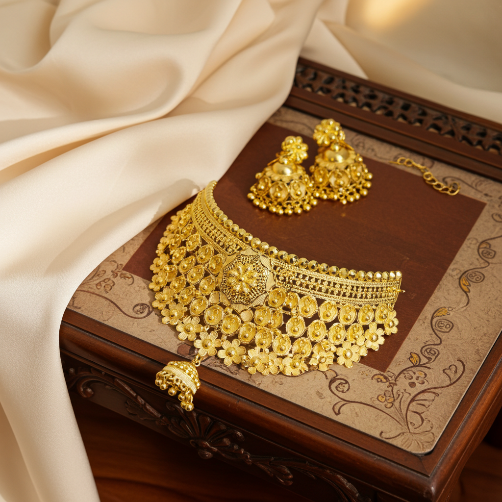Chokher Necklace – Elegant Eye Design | Premium Traditional Jewellery Mirpur Jewelry City