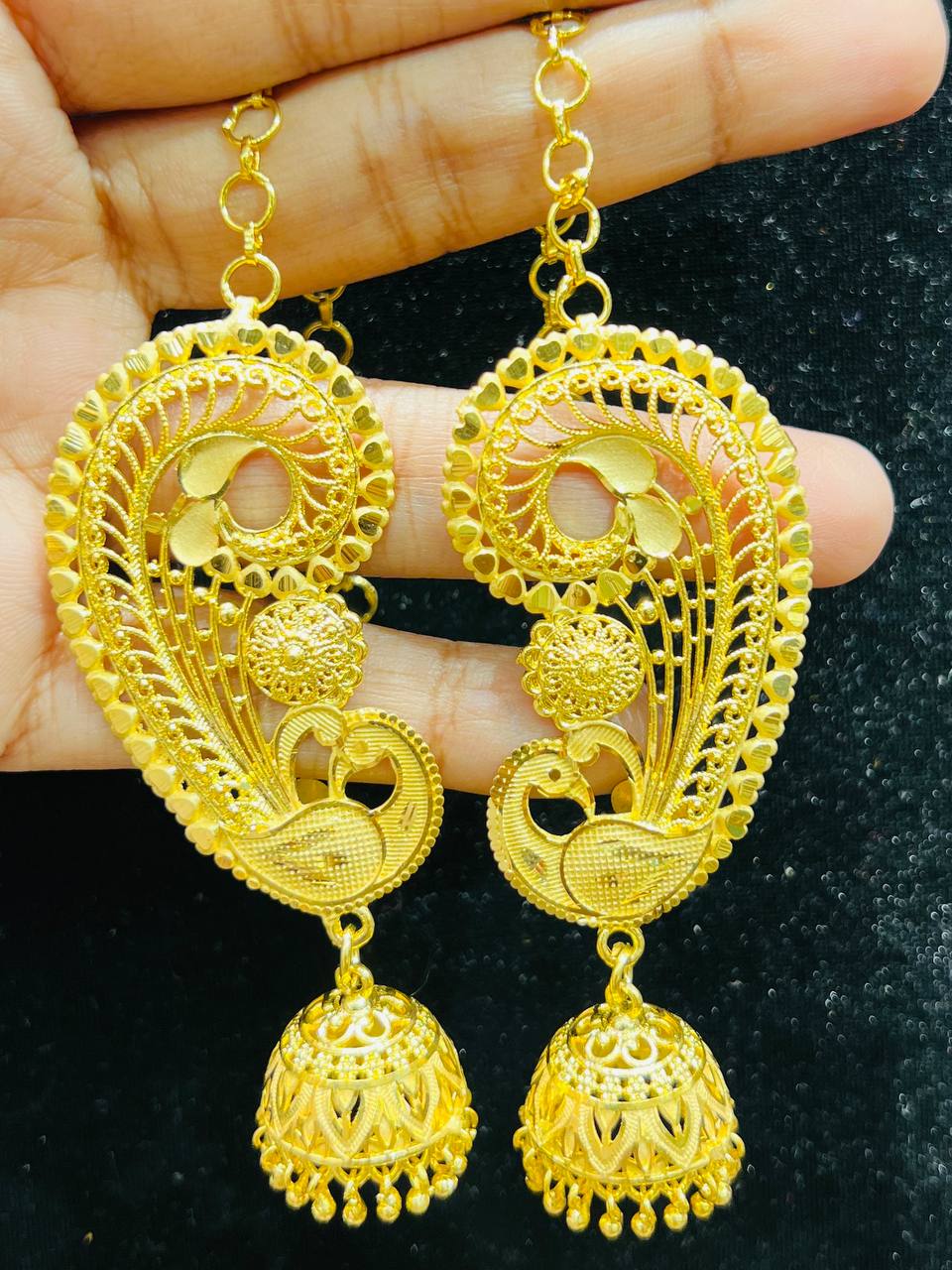 Traditional Moyur Jhumka – Royal Finish Collection