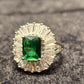 Green stone carved and gold plated finger ring - Mirpur Jewelry City 