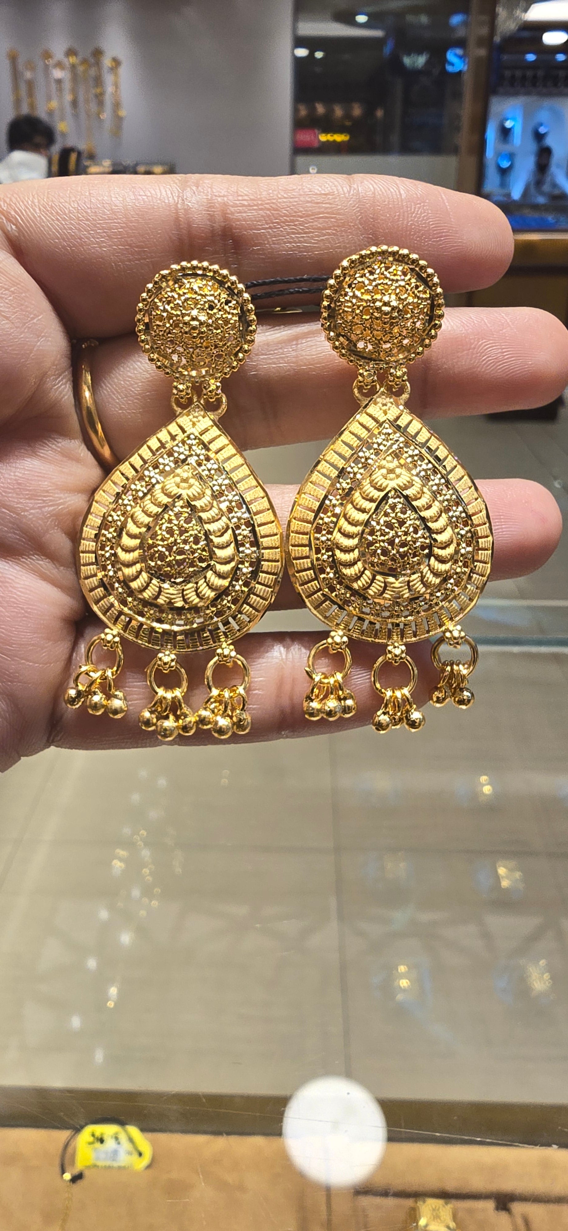 22k Gold polish Jhapta Earrings