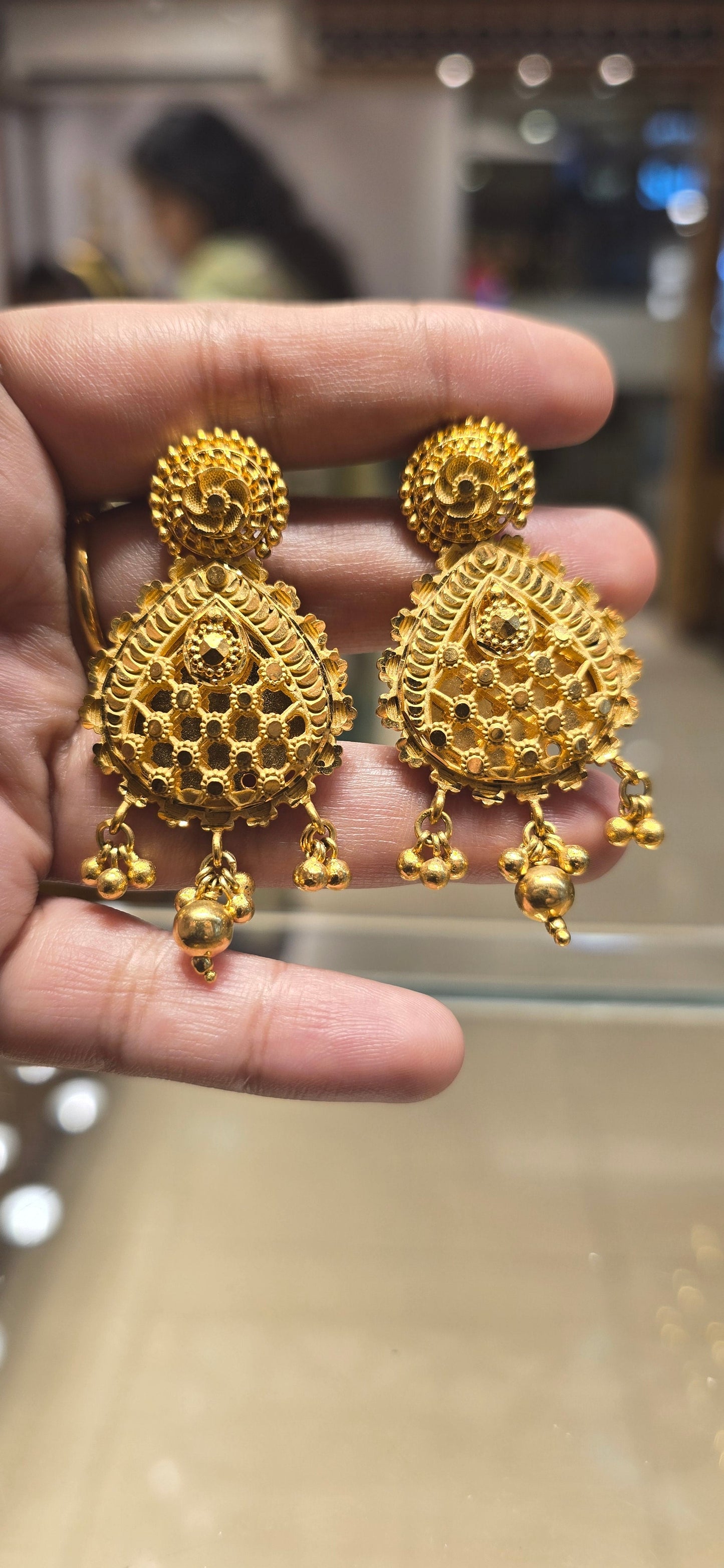 22k Gold Polish Jhapta Earrings Mirpur Jewelry City